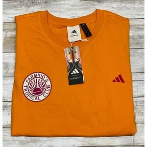 Adidas Farm Rio‎ Tropical Club Graphic T-Shirt Tee Womens Large Orange New